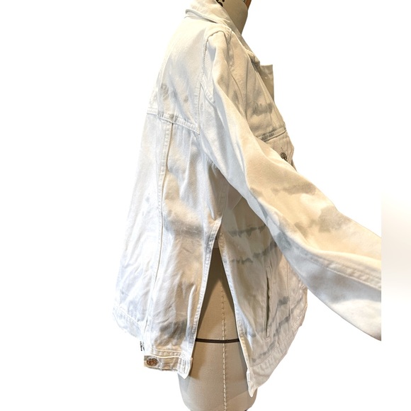 Unique tie dye white denim jean shacket small - Picture 3 of 5